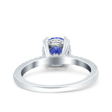 Art Deco Wedding Engagement Bridal Ring Half Eternity Round Simulated Cubic Zirconia 925 Sterling Silver