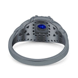 Celtic Art Deco Wedding Bridal Engagement Ring Simulated Cubic Zirconia 925 Sterling Silver