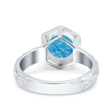 Art Deco Engagement Bridal Ring Hexagon Round Simulated Cubic Zirconia 925 Sterling Silver