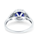 Halo Art Deco Wedding Engagement Ring Round Simulated Cubic Zirconia 925 Sterling Silver