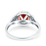 Halo Art Deco Wedding Engagement Ring Round Simulated Cubic Zirconia 925 Sterling Silver