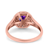 Celtic Halo Art Deco Wedding Engagement Ring Round Simulated Cubic Zirconia 925 Sterling Silver