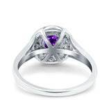 Celtic Halo Art Deco Wedding Engagement Ring Round Simulated Cubic Zirconia 925 Sterling Silver