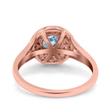 Celtic Halo Art Deco Wedding Engagement Ring Round Simulated Cubic Zirconia 925 Sterling Silver