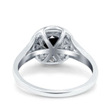 Celtic Halo Art Deco Wedding Engagement Ring Round Simulated Cubic Zirconia 925 Sterling Silver