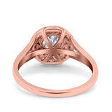 Celtic Halo Art Deco Wedding Engagement Ring Round Simulated Cubic Zirconia 925 Sterling Silver