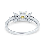 Art Deco Engagement Ring Simulated Black Round Simulated Cubic Zirconia 925 Sterling Silver