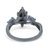 Infinity Twist Sapphire Marquise Wedding Ring Simulated Cubic Zirconia 925 Sterling Silver