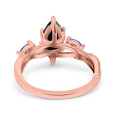 Infinity Twist Sapphire Marquise Wedding Ring Simulated Cubic Zirconia 925 Sterling Silver