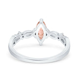 Marquise Art Deco Wedding Bridal Ring Infinity Twisted Round Simulated Cubic Zirconia 925 Sterling Silver