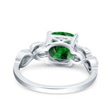 Art Deco Cushion Cut Wedding Engagement Bridal Ring Simulated Cubic Zirconia 925 Sterling Silver