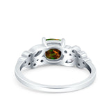 Vintage Style Art Deco Cushion and Marquise Wedding Engagement Ring Simulated Cubic Zirconia 925 Sterling Silver
