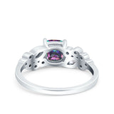 Vintage Style Art Deco Cushion and Marquise Wedding Engagement Ring Simulated Cubic Zirconia 925 Sterling Silver