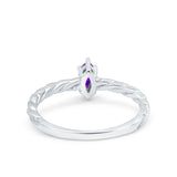 Vintage Style Twisted Half Eternity Band Marquise Wedding Engagement Ring Simulated Cubic Zirconia 925 Sterling Silver