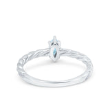 Vintage Style Twisted Half Eternity Band Marquise Wedding Engagement Ring Simulated Cubic Zirconia 925 Sterling Silver