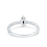 Vintage Style Twisted Half Eternity Band Marquise Wedding Engagement Ring Simulated Cubic Zirconia 925 Sterling Silver