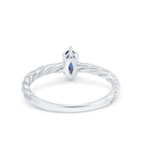 Vintage Style Twisted Half Eternity Band Marquise Wedding Engagement Ring Simulated Cubic Zirconia 925 Sterling Silver