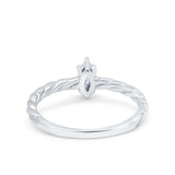 Vintage Style Twisted Half Eternity Band Marquise Wedding Engagement Ring Simulated Cubic Zirconia 925 Sterling Silver
