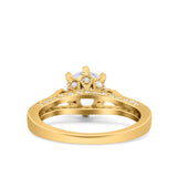 Art Deco Round Simulated CZ Engagement Ring in 925 Sterling Silver