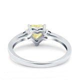 Art Deco Heart Three Stone Wedding Bridal Ring Round Black Simulated Cubic Zirconia 925 Sterling Silver
