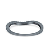 Fashion Half Eternity Ring Round Simulated Cubic Zirconia 925 Sterling Silver (4mm)
