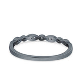 Half Eternity Ring Wedding Band Round Simulated Cubic Zirconia 925 Sterling Silver (2mm)