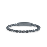Half Eternity Ring Wedding Engagement Rope Band Round Simulated Cubic Zirconia 925 Sterling Silver