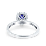 Vintage Style Art Deco Solitaire Accent Pear Wedding Engagement Ring Simulated Cubic Zirconia 925 Sterling Silver