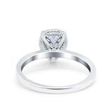 Vintage Style Art Deco Solitaire Accent Pear Wedding Engagement Ring Simulated Cubic Zirconia 925 Sterling Silver