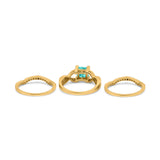 Three Piece Infinity Shank Cushion Cut Art Deco Halo Engagement Ring Round Simulated Cubic Zirconia 925 Sterling Silver