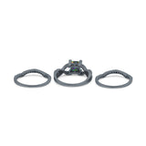 Three Piece Infinity Shank Cushion Cut Art Deco Halo Engagement Ring Round Simulated Cubic Zirconia 925 Sterling Silver