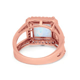 Halo Princess Shape Engagement Ring Simulated CZ 925 Sterling Silver