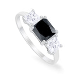 Princess Cut Engagement Ring Simulated Cubic Zirconia 925 Sterling Silver
