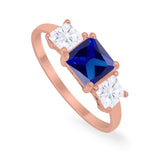 Princess Cut Engagement Ring Simulated Cubic Zirconia 925 Sterling Silver