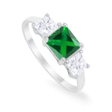 Princess Cut Engagement Ring Simulated Cubic Zirconia 925 Sterling Silver