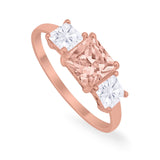 Princess Cut Engagement Ring Simulated Cubic Zirconia 925 Sterling Silver