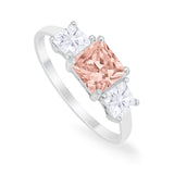 Princess Cut Engagement Ring Simulated Cubic Zirconia 925 Sterling Silver