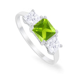 Princess Cut Engagement Ring Simulated Cubic Zirconia 925 Sterling Silver