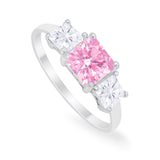 Princess Cut Engagement Ring Simulated Cubic Zirconia 925 Sterling Silver