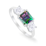 Princess Cut Engagement Ring Simulated Cubic Zirconia 925 Sterling Silver