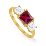 Princess Cut Engagement Ring Simulated Cubic Zirconia 925 Sterling Silver