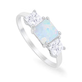 Princess Cut Engagement Ring Simulated Cubic Zirconia 925 Sterling Silver
