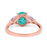 Three Stone Oval Wedding Bridal Ring Simulated Cubic Zirconia 925 Sterling Silver