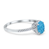 Halo Fashion Ring Oval Simulated Cubic Zirconia Accent 925 Sterling Silver