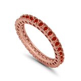 Eternity Wedding Band Rings Round Simulated CZ 925 Sterling Silver