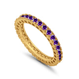 Eternity Wedding Band Rings Round Simulated CZ 925 Sterling Silver
