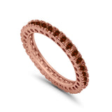 Eternity Wedding Band Rings Round Simulated CZ 925 Sterling Silver