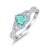 Heart Promise Ring Infinity Shank Simulated Cubic Zirconia 925 Sterling Silver