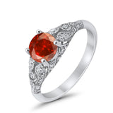 Vintage Wedding Ring Round Cubic Zirconia 925 Sterling Silver RC105152