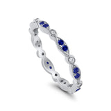 Eternity Round Wedding Band Ring Simulated CZ 925 Sterling Silver